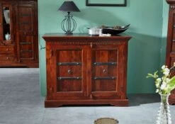 OXFORD #423 Credenza In Legno Di Acacia - Laccato / Nougat 107x50x88 -Massivmoebel24 09 330 620 4704 3