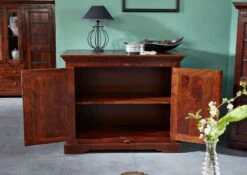 OXFORD #423 Credenza In Legno Di Acacia - Laccato / Nougat 107x50x88 -Massivmoebel24 09 330 620 4704 4