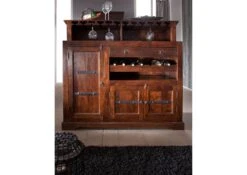 OXFORD #903 Mobile Bar In Legno Di Acacia - Laccato / Nougat 140x66x125 -Massivmoebel24 09 330 620 9603 3