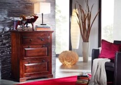 OXFORD #904 Comodino In Legno Di Acacia - Laccato / Nougat 80x45x100