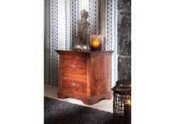 OXFORD #905 Comodino In Legno Di Acacia - Laccato / Nougat 52x40x54