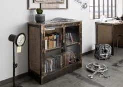 HEAVY INDUSTRY #247 Credenza In Legno Di Mango E Ferro - Laccato Marrone - 90x40x90