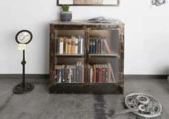 HEAVY INDUSTRY #247 Credenza In Legno Di Mango E Ferro - Laccato Marrone - 90x40x90 12 HEAVY INDUSTRY #247 Credenza In Legno Di Mango E Ferro - Laccato Marrone - 90x40x90 -Massivmoebel24 09 330 677 0247 3