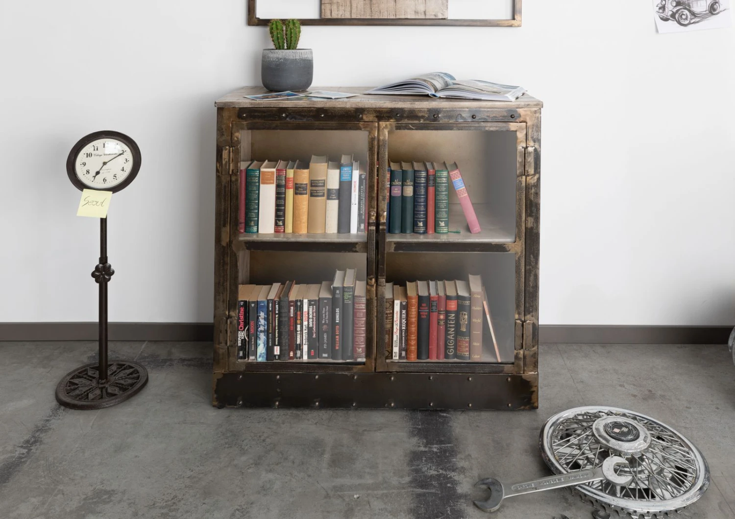 HEAVY INDUSTRY #247 Credenza In Legno Di Mango E Ferro - Laccato Marrone - 90x40x90 5 HEAVY INDUSTRY #247 Credenza In Legno Di Mango E Ferro - Laccato Marrone - 90x40x90 - immagine 3