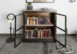 HEAVY INDUSTRY #247 Credenza In Legno Di Mango E Ferro - Laccato Marrone - 90x40x90 13 HEAVY INDUSTRY #247 Credenza In Legno Di Mango E Ferro - Laccato Marrone - 90x40x90 -Massivmoebel24 09 330 677 0247 4