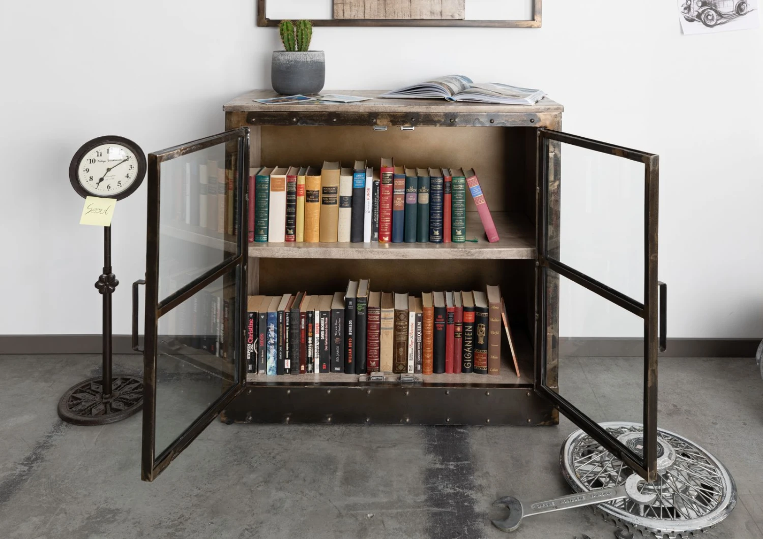 HEAVY INDUSTRY #247 Credenza In Legno Di Mango E Ferro - Laccato Marrone - 90x40x90 6 HEAVY INDUSTRY #247 Credenza In Legno Di Mango E Ferro - Laccato Marrone - 90x40x90 - immagine 4