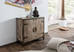 TOKYO #204 Comó In Legno Di Mango E Ferro - Laccato / Marrone 90x40x85