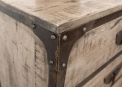 TOKYO #205 Cassettiera In Legno Di Mango E Ferro -laccato / Marrone 70x40x89 -Massivmoebel24 09 330 678 2005 5