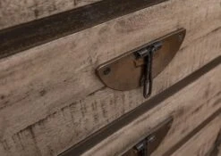 TOKYO #205 Cassettiera In Legno Di Mango E Ferro -laccato / Marrone 70x40x89 -Massivmoebel24 09 330 678 2005 6