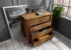 BUENO #1004 Cassettiera In Legno Di Sheesham - Oliato / Marrone 96x50x90 -Massivmoebel24 09 330 679 1004 4