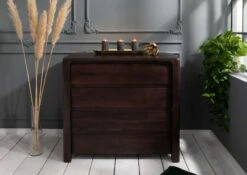 BUENO #4004 Cassettiera In Legno Di Acacia - Laccato / Tabacco 96x50x90 -Massivmoebel24 09 330 679 4004 3