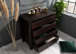 BUENO #4004 Cassettiera In Legno Di Acacia - Laccato / Tabacco 96x50x90 -Massivmoebel24 09 330 679 4004 4