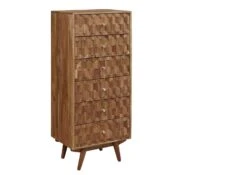 MOSAYK #108 Comò In Legno Di Acacia - Laccato / Natur 53x42x128 -Massivmoebel24 09 330 689 0108 9