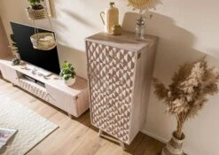 MOSAYK #208 Comò In Legno Di Acacia - Laccato / Bianco 53x42x128 12 MOSAYK #208 Comò In Legno Di Acacia - Laccato / Bianco 53x42x128 -Massivmoebel24 09 330 689 0208 2