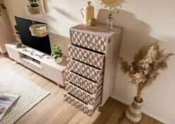 MOSAYK #208 Comò In Legno Di Acacia - Laccato / Bianco 53x42x128 14 MOSAYK #208 Comò In Legno Di Acacia - Laccato / Bianco 53x42x128 -Massivmoebel24 09 330 689 0208 4