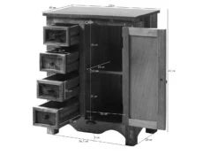 NATURE OF SPIRIT #127 Comò In Legno Riciclato - Laccato / Multicolore 70x40x85 -Massivmoebel24 09 330 700 0027 08