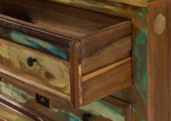 NATURE OF SPIRIT #49 Comò In Legno Riciclato - Laccato / Multicolore 100x42x88 -Massivmoebel24 09 330 700 5148 04