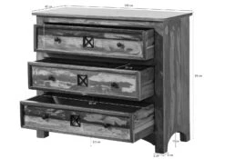 NATURE OF SPIRIT #49 Comò In Legno Riciclato - Laccato / Multicolore 100x42x88 -Massivmoebel24 09 330 700 5148 08