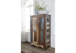 NATURE OF SPIRIT #58 Credenza In Legno Riciclato - Laccato / Multicolore 70x40x120 -Massivmoebel24 09 330 700 5157 3
