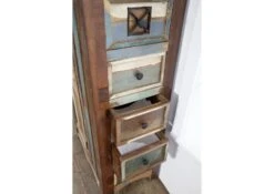 NATURE OF SPIRIT #58 Credenza In Legno Riciclato - Laccato / Multicolore 70x40x120 -Massivmoebel24 09 330 700 5157 5