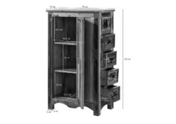 NATURE OF SPIRIT #58 Credenza In Legno Riciclato - Laccato / Multicolore 70x40x120 -Massivmoebel24 09 330 700 5157 8