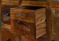 NATURE OF SPIRIT #60 Comò In Legno Riciclato - Laccato / Multicolore 125x40x150 -Massivmoebel24 09 330 700 5158 05