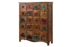 NATURE OF SPIRIT #60 Comò In Legno Riciclato - Laccato / Multicolore 125x40x150 -Massivmoebel24 09 330 700 5158 09