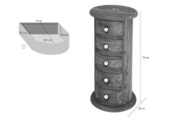LEEDS #18 Comodino In Legno Di Sheesham - Oliato / Grigio 32x32x76 14 LEEDS #18 Comodino In Legno Di Sheesham - Oliato / Grigio 32x32x76 -Massivmoebel24 09 330 750 0720 08