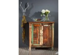 FABLE #02 Comò In Legno Riciclato - Laccato / Multicolore 80x42x88 -Massivmoebel24 09 330 751 0002 3