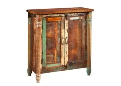 FABLE #02 Comò In Legno Riciclato - Laccato / Multicolore 80x42x88 -Massivmoebel24 09 330 751 0002 9