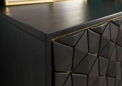 Credenza In Legno Di Mango 98x40x77 Oliato Grigio DIAMOND #108 -Massivmoebel24 09 330 760 0008 05