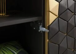 Credenza In Legno Di Mango 98x40x77 Oliato Grigio DIAMOND #108 -Massivmoebel24 09 330 760 0008 06