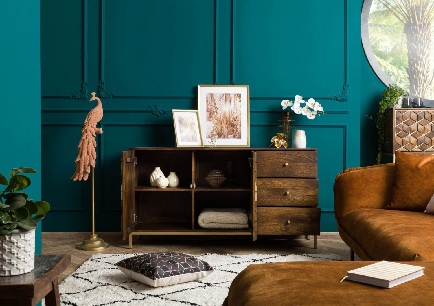 Credenza In Legno Di Mango 145x40x77 Marrone Oliato DIAMOND #207 6 Credenza In Legno Di Mango 145x40x77 Marrone Oliato DIAMOND #207 - immagine 4