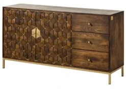 Credenza In Legno Di Mango 145x40x77 Marrone Oliato DIAMOND #207 20 Credenza In Legno Di Mango 145x40x77 Marrone Oliato DIAMOND #207 -Massivmoebel24 09 330 760 1007 9