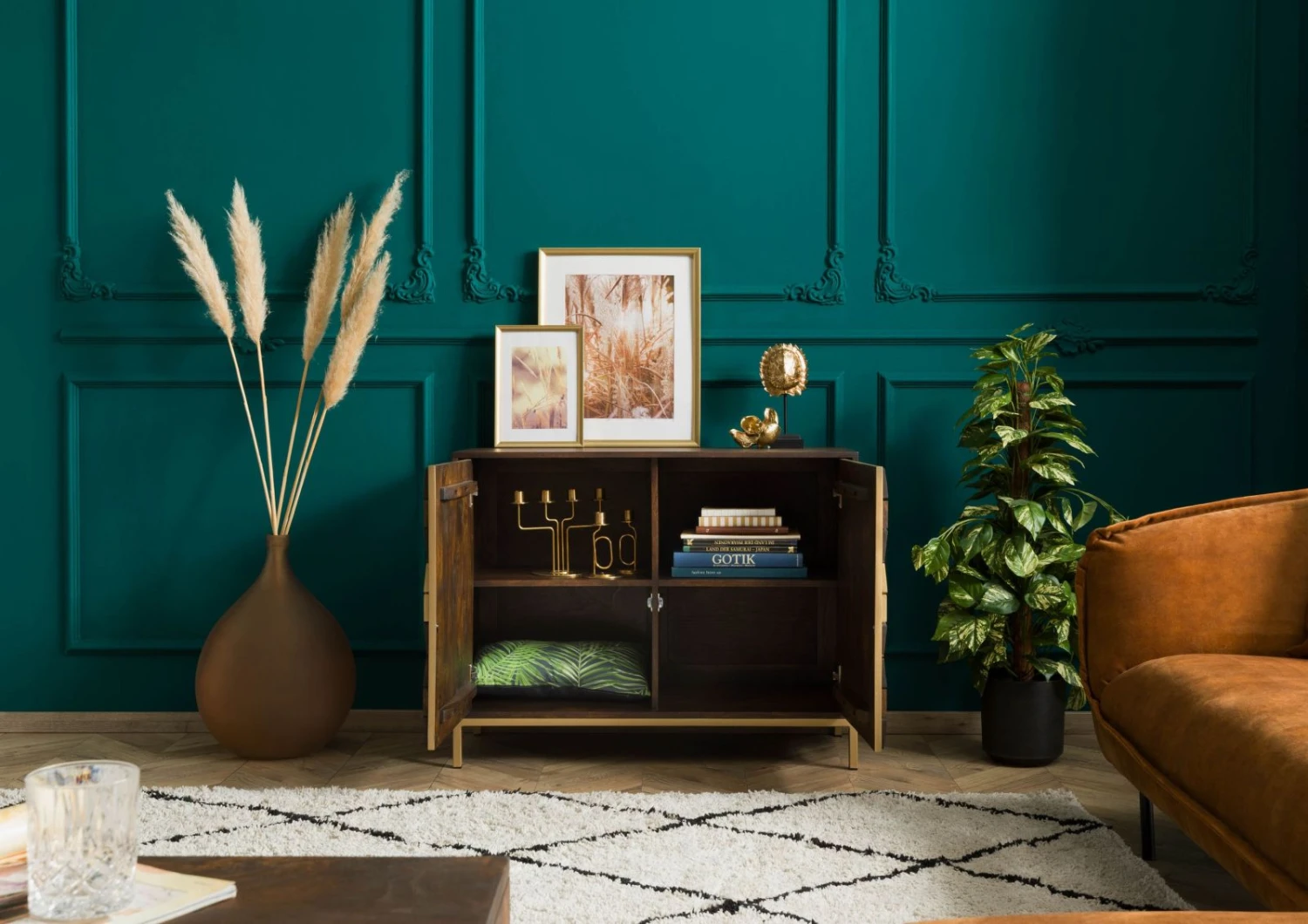 Credenza In Legno Di Mango 98x40x77 Oliato Marrone DIAMOND #208 6 Credenza In Legno Di Mango 98x40x77 Oliato Marrone DIAMOND #208 - immagine 4