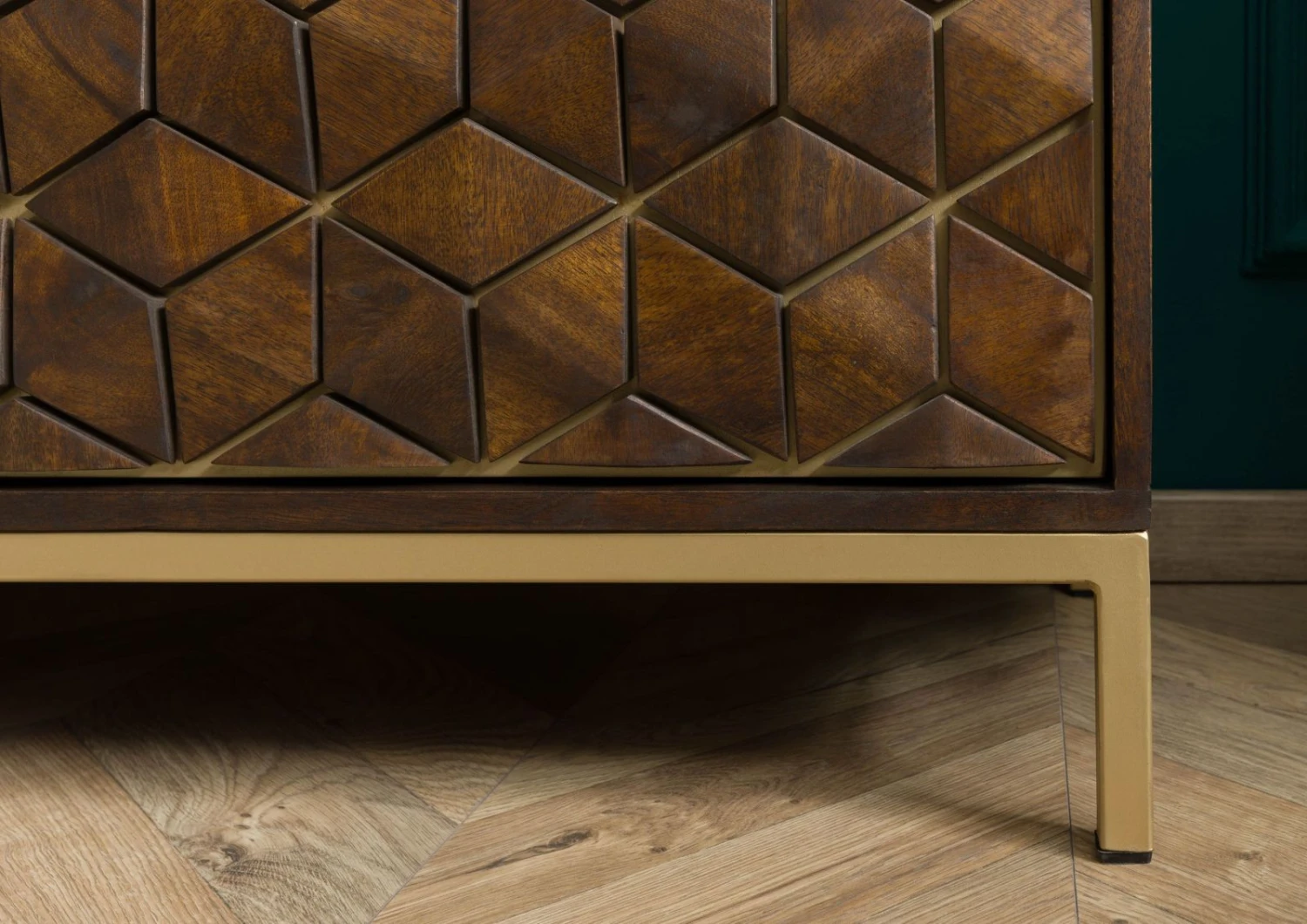 Credenza In Legno Di Mango 98x40x77 Oliato Marrone DIAMOND #208 7 Credenza In Legno Di Mango 98x40x77 Oliato Marrone DIAMOND #208 - immagine 5