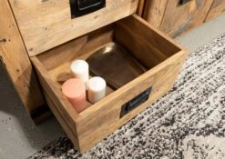 Credenza In Legno Di Mango 150x45x80 Mango Naturale Laccato RAILWAY #100 -Massivmoebel24 09 330 772 0001 5