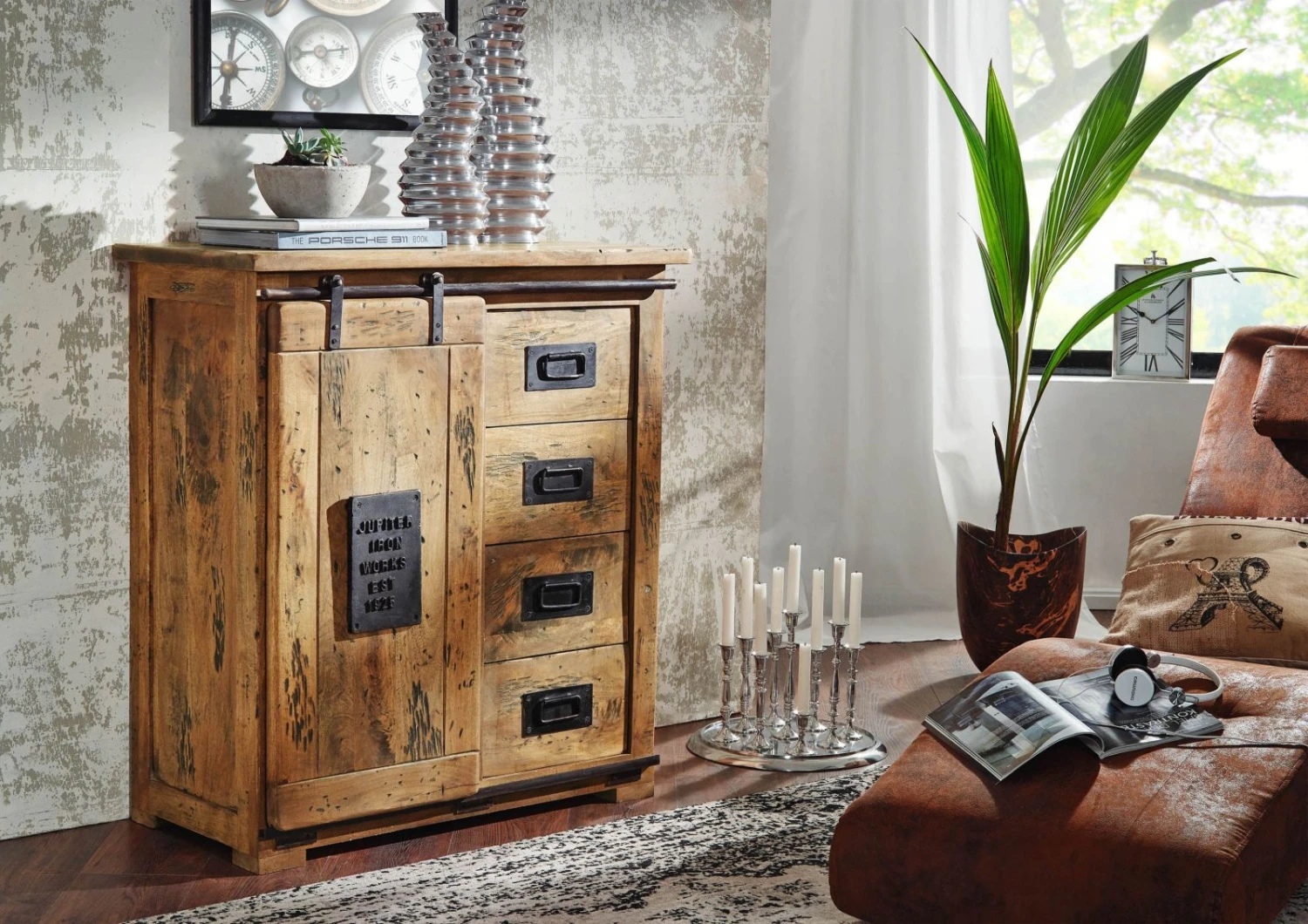 RAILWAY #103 Comò In Legno Di Mango - Laccato / Natur 90x45x100 3 RAILWAY #103 Comò In Legno Di Mango - Laccato / Natur 90x45x100