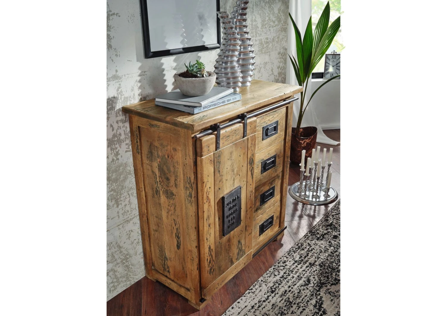 RAILWAY #103 Comò In Legno Di Mango - Laccato / Natur 90x45x100 4 RAILWAY #103 Comò In Legno Di Mango - Laccato / Natur 90x45x100 - immagine 2