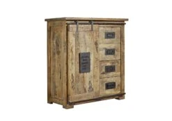 RAILWAY #103 Comò In Legno Di Mango - Laccato / Natur 90x45x100 15 RAILWAY #103 Comò In Legno Di Mango - Laccato / Natur 90x45x100 -Massivmoebel24 09 330 772 0004 9