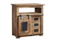 RAILWAY #110 Comò In Legno Di Mango - Laccato / Natur 80x45x85 15 RAILWAY #110 Comò In Legno Di Mango - Laccato / Natur 80x45x85 -Massivmoebel24 09 330 772 0010 9