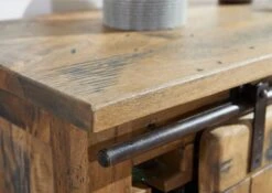 RAILWAY #140 Mobile Cantinetta In Legno Di Mango - Laccato / Natur 80x40x82 -Massivmoebel24 09 330 772 0040 5