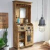RAILWAY #141 Mobile Bar In Legno Di Mango - Laccato / Natur 75x35x170