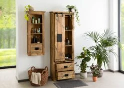 RAILWAY #184 Armadio In Legno Di Mango - Laccato / Natur 70x35x195 14 RAILWAY #184 Armadio In Legno Di Mango - Laccato / Natur 70x35x195 -Massivmoebel24 09 330 772 0084 3