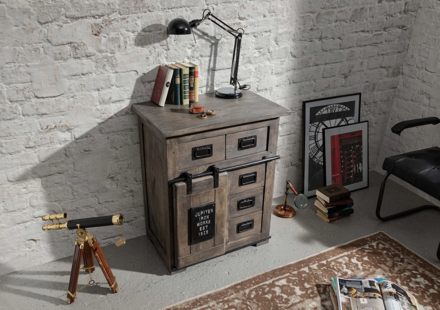 RAILWAY #211 Comò In Legno Di Mango - Laccato / Grigio 70x45x85 4 RAILWAY #211 Comò In Legno Di Mango - Laccato / Grigio 70x45x85 - immagine 2