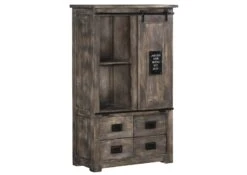 RAILWAY #213 Armadio In Legno Di Mango - Laccato / Grigio 90x45x150 -Massivmoebel24 09 330 772 1012 9