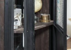 Vetrina In Legno Di Mango 76x60x120 Grigio Scuro Laccato RAILWAY #230 13 Vetrina In Legno Di Mango 76x60x120 Grigio Scuro Laccato RAILWAY #230 -Massivmoebel24 09 330 772 1026 5