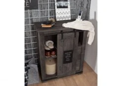 RAILWAY #253 Comò In Legno Di Mango - Laccato / Grigio 75x36x90 -Massivmoebel24 09 330 772 1040 3