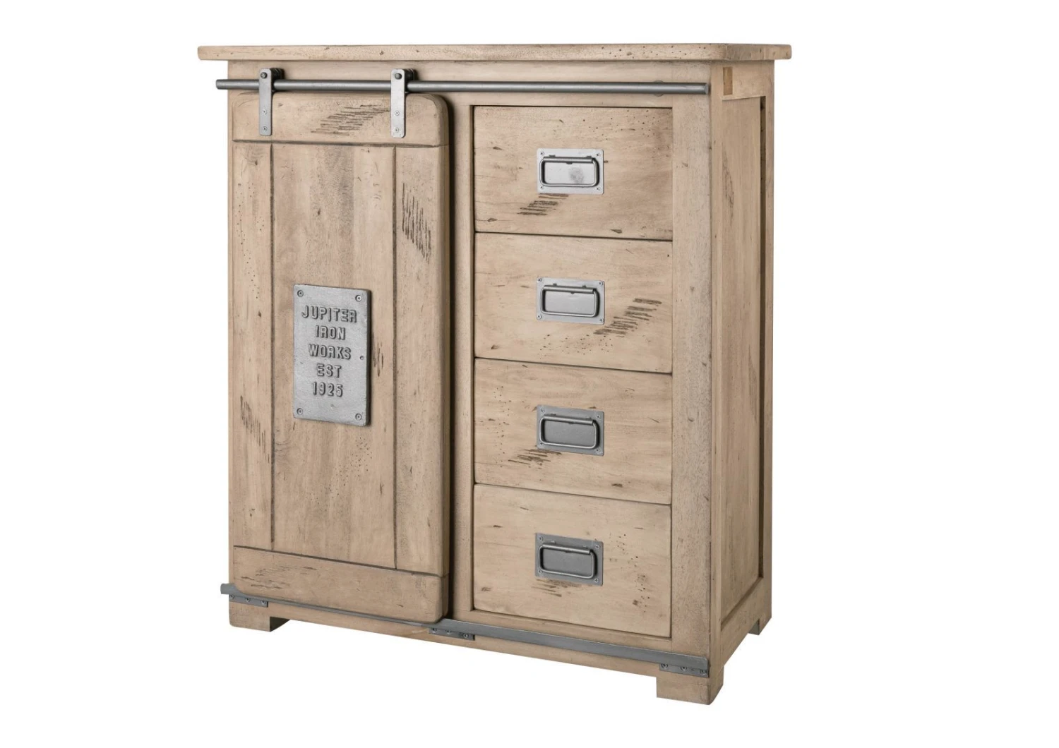 RAILWAY #303 Comò In Legno Di Mango - Laccato / Whitewash 90x45x100 11 RAILWAY #303 Comò In Legno Di Mango - Laccato / Whitewash 90x45x100 - immagine 9