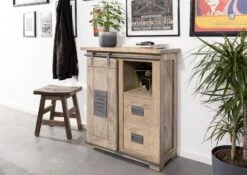 RAILWAY #353 Comò In Legno Di Mango - Laccato / Whitewash 76x60x120